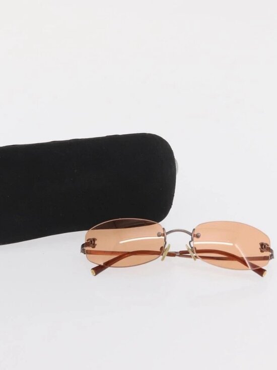 CHANEL Sunglasses metal Orange CC Auth ka2083 main image 5